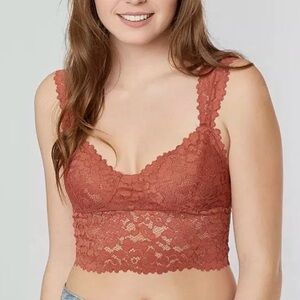 Women’s Free People Intimates Dream Away Bralette Floral Copper. Sz Small.